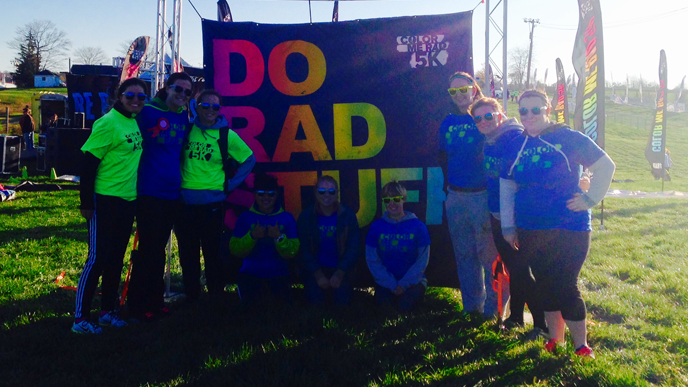 Hollins Volunteers with Special Olympics at Color Me Rad Race in Blacksburg