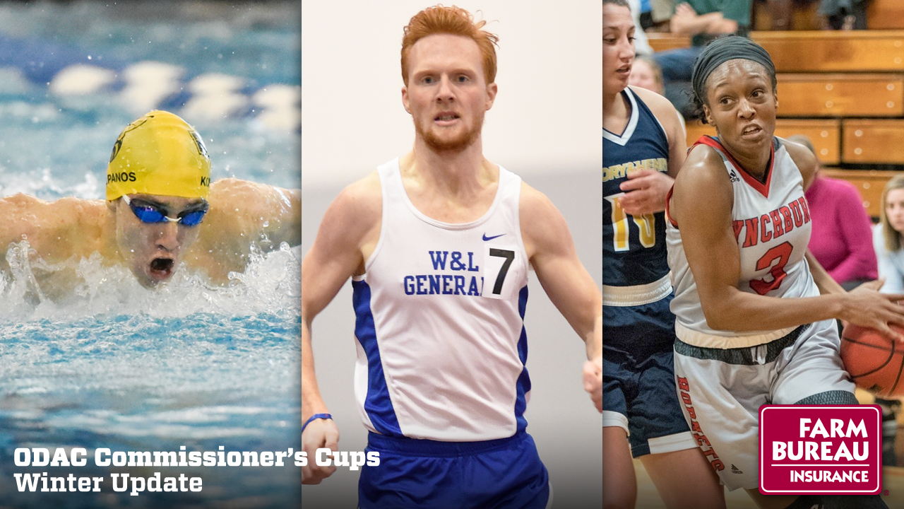 R-MC's Victor Kontopanos, W&L's MacKenzye Leroy, and LC's Brittany Afolabi-Brown played big roles in the winter seasons for the top-three schools in the ODAC Commissioner's Cups standings.