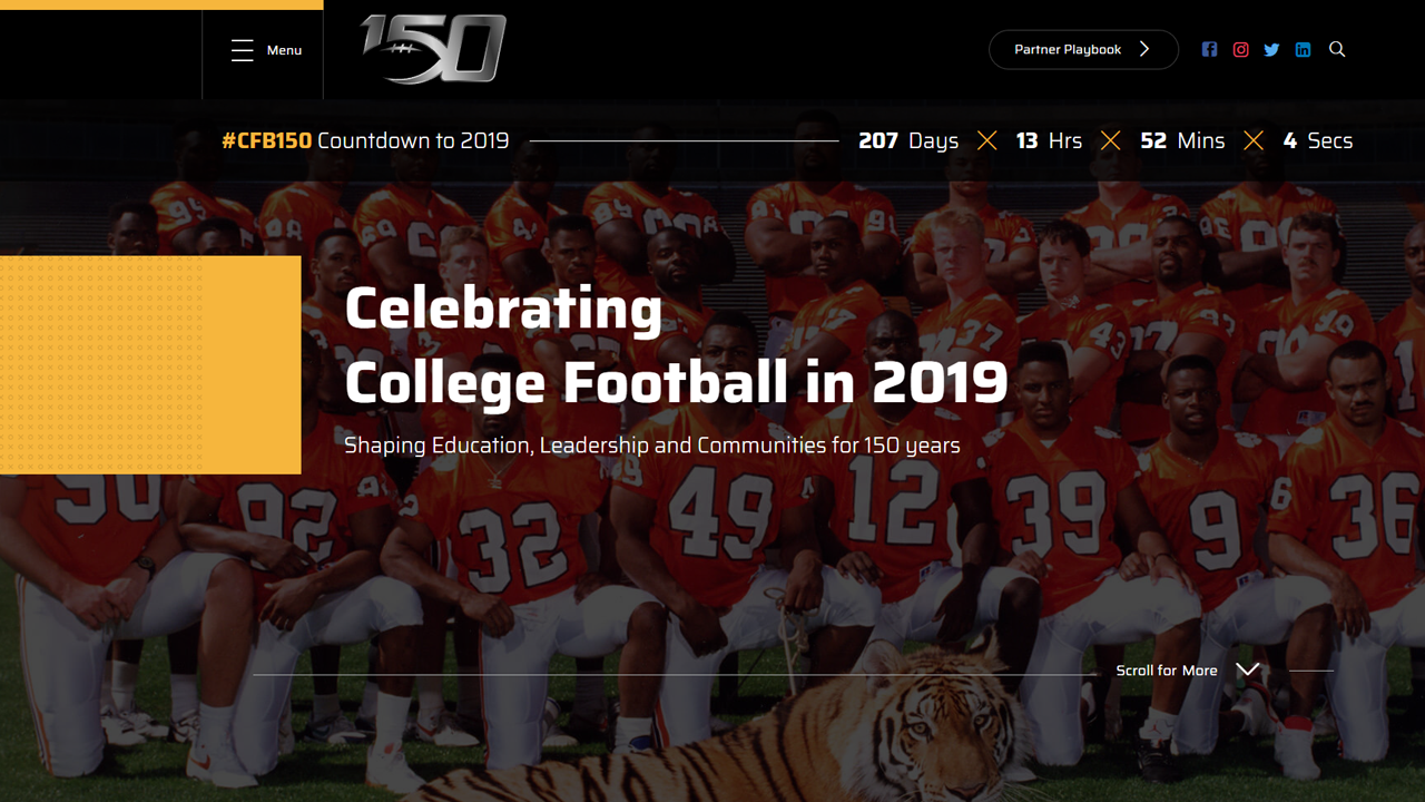 College Football 150th Anniversary Debuts Website
