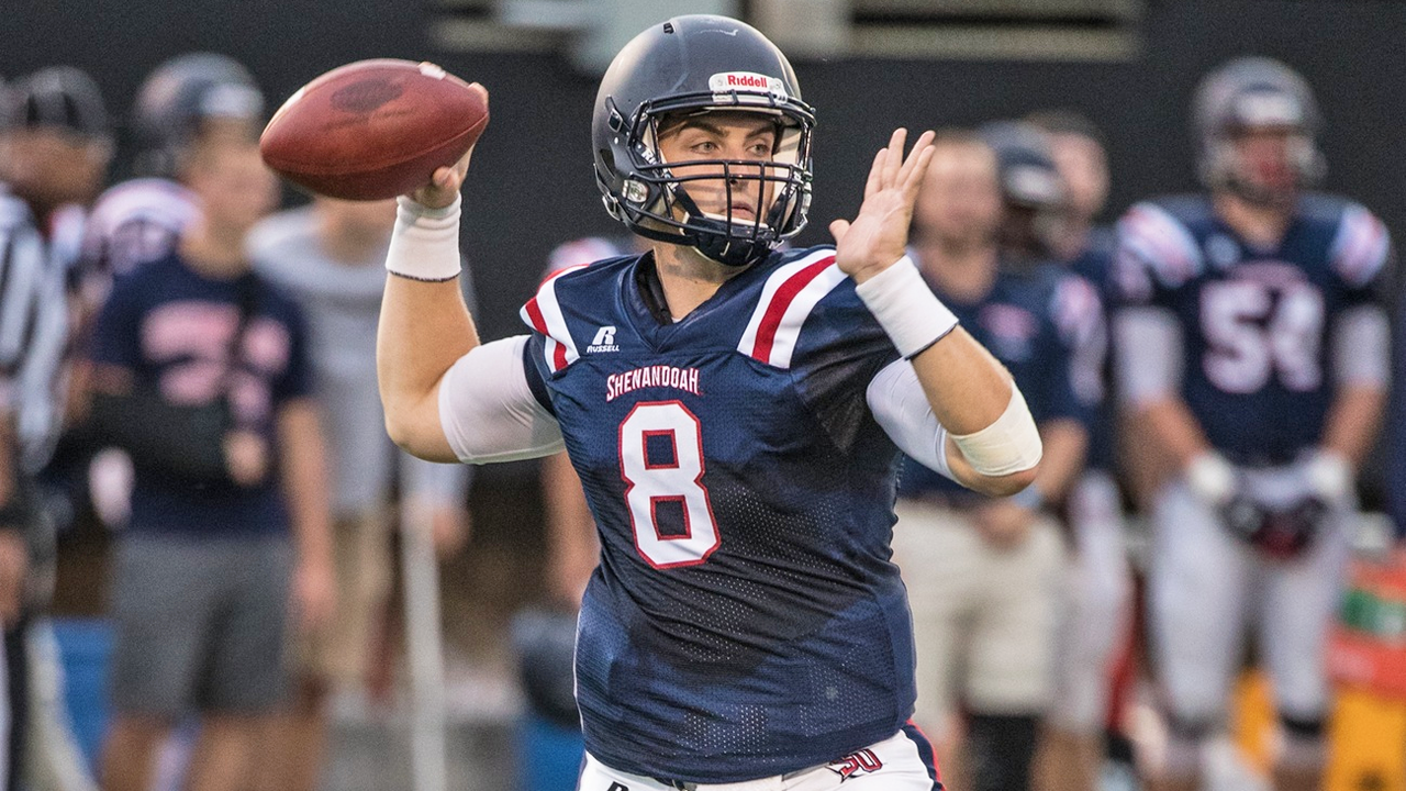 Hayden Bauserman set a Shenandoah program record with 47 completions in a 59-34 win over Hampden-Sydney. That total is third-most in ODAC history.