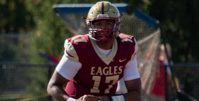 Quarterback Malcolm Anderson threw three touchdowns passes and ran in another score in Bridgewater's 38-28 setback to Apprentice School in the second Virginia Beach Neptune Bowl at the Virginia Beach Sportsplex on Saturday afternoon.