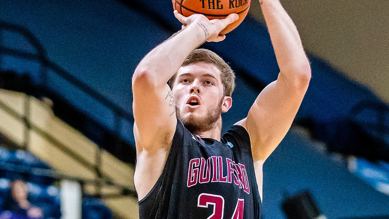 Junior Kyler Gregory matched his career high with 25 points in Guilford College's 80-73 victory over the University of St. Thomas (Minn.) in a third-round NCAA Men's Basketball Tournament game Friday. Gregory scored 17 in the second half to help the Quakers (24-7) overcome a nine-point halftime deficit.