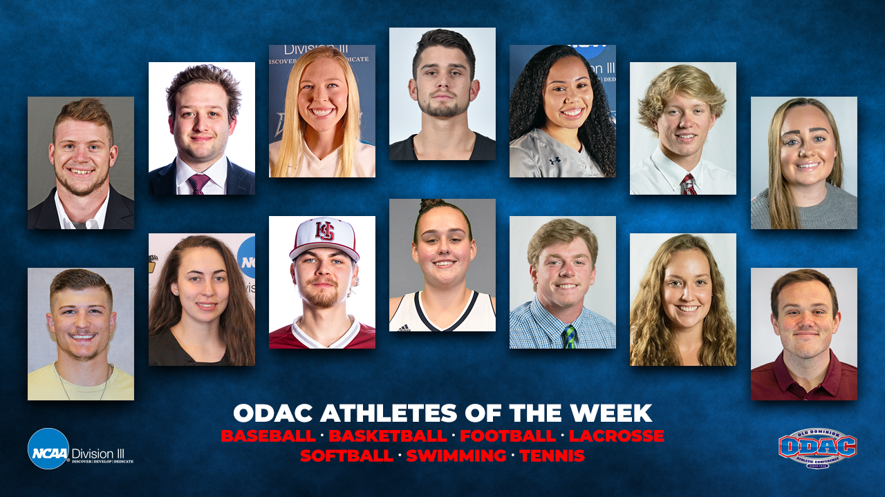 ODAC Athletes of the Week | Baseball, Basketball, Football, Lacrosse, Softball, Swimming, Tennis