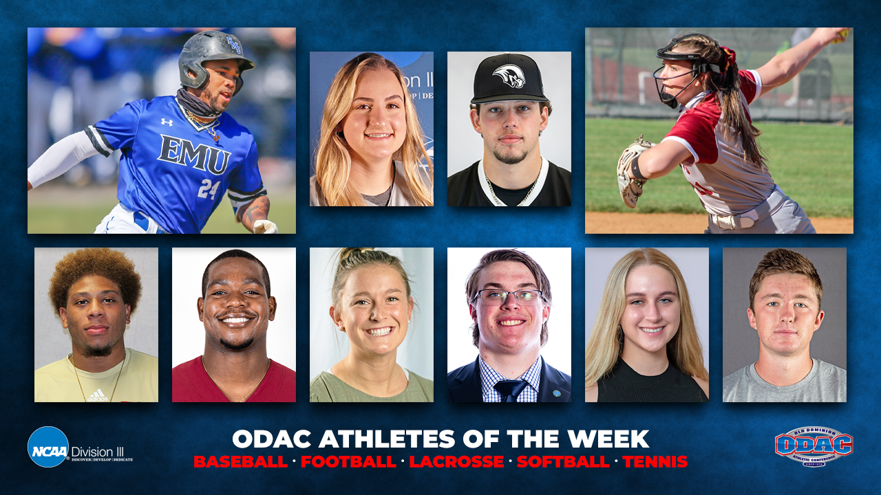ODAC Athletes of the Week | Baseball, Football, Lacrosse, Softball, Tennis