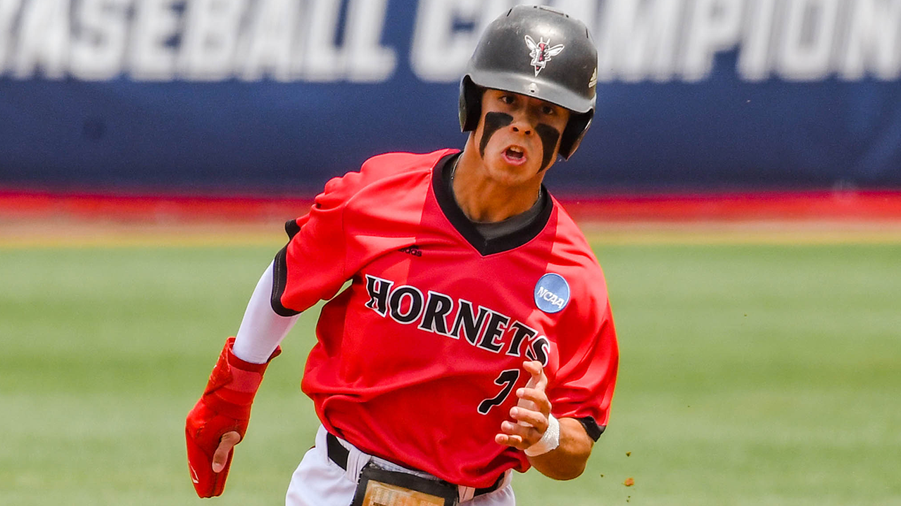 Brandon Garcia went 3-for-5 with a double, triple, and three RBI in Lynchburg's 11-6 loss to Johns Hopkins in game two of the best-of-3 final series at the NCAA Division III Baseball Championship in Cedar Rapids, Iowa. Photo Credit: Caroline Gerke, Lynchburg